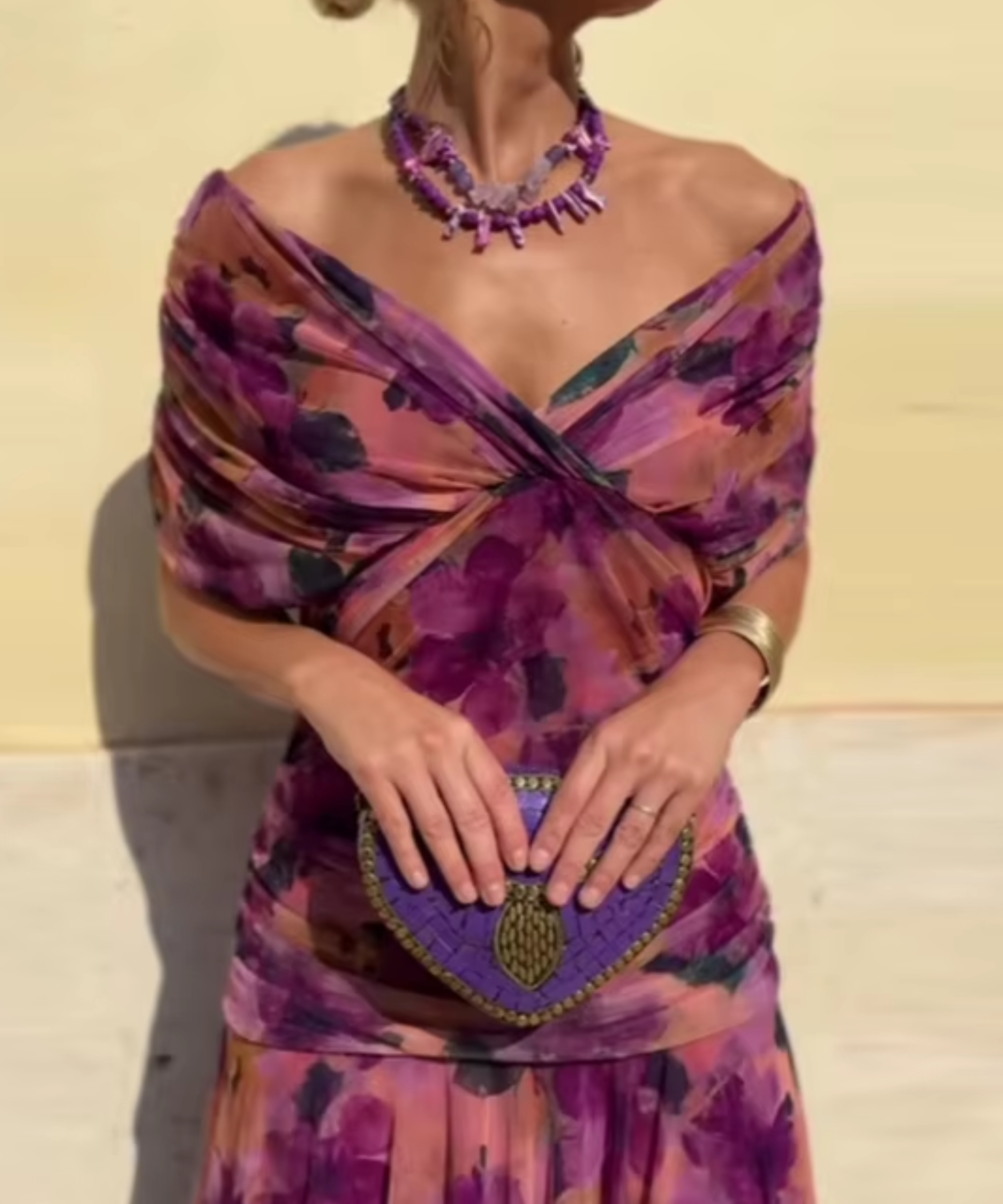 Lujza | Elegant Long V-neck Evening Dress