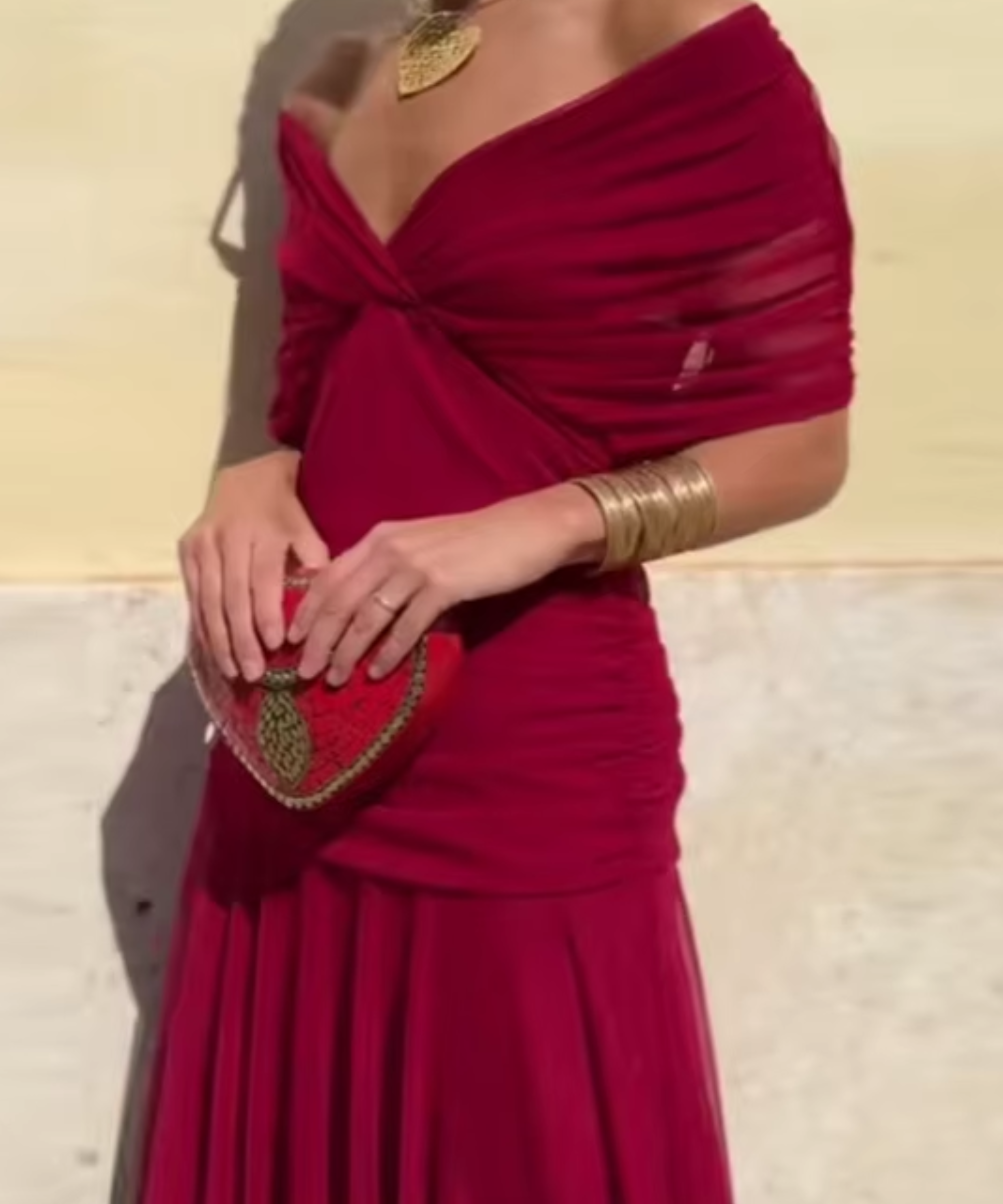 Lujza | Elegant Long V-neck Evening Dress