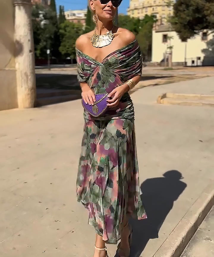 Lujza | Elegant Long V-neck Evening Dress