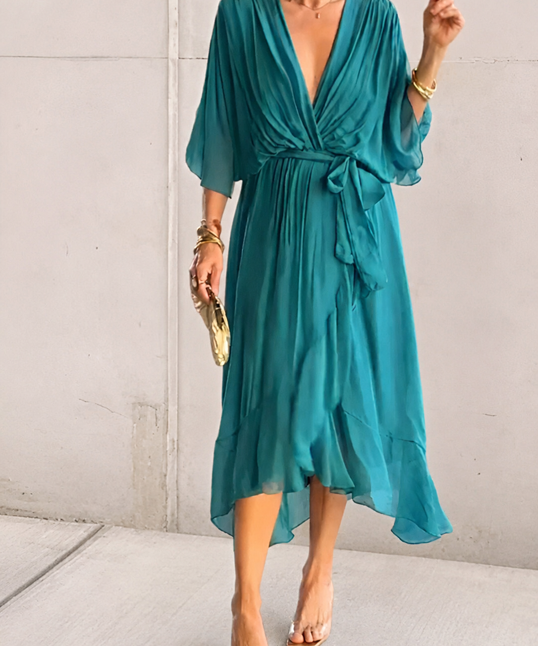Aurora | Rochie midi din șifon