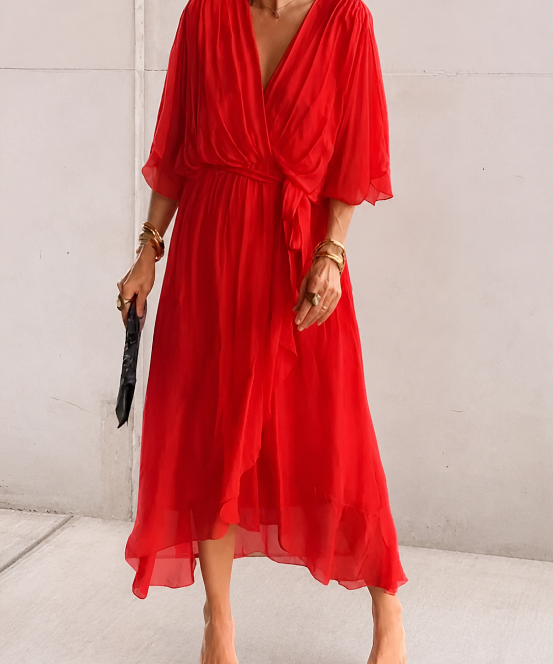 Aurora | Rochie midi din șifon