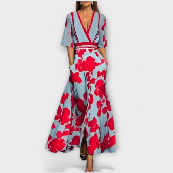 Verity - Rochie lungă cu model floral