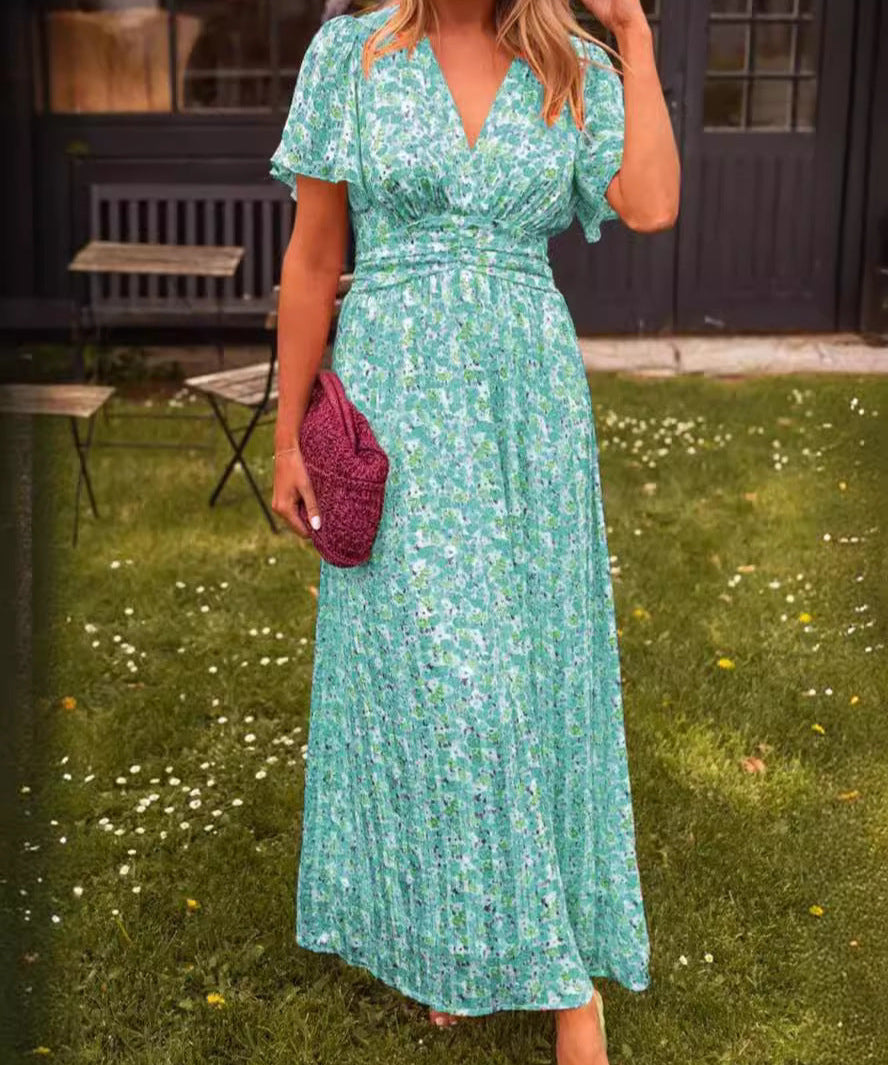 Elizabeth – Long, airy dress with a floral pattern