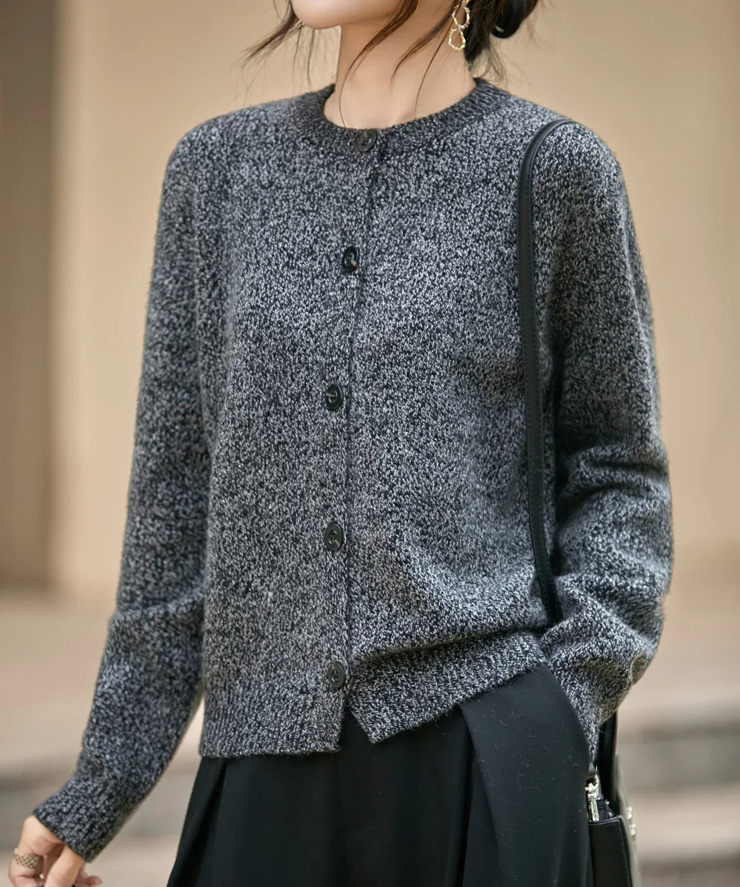 Cardigan din Amestec de Alpaca Gros