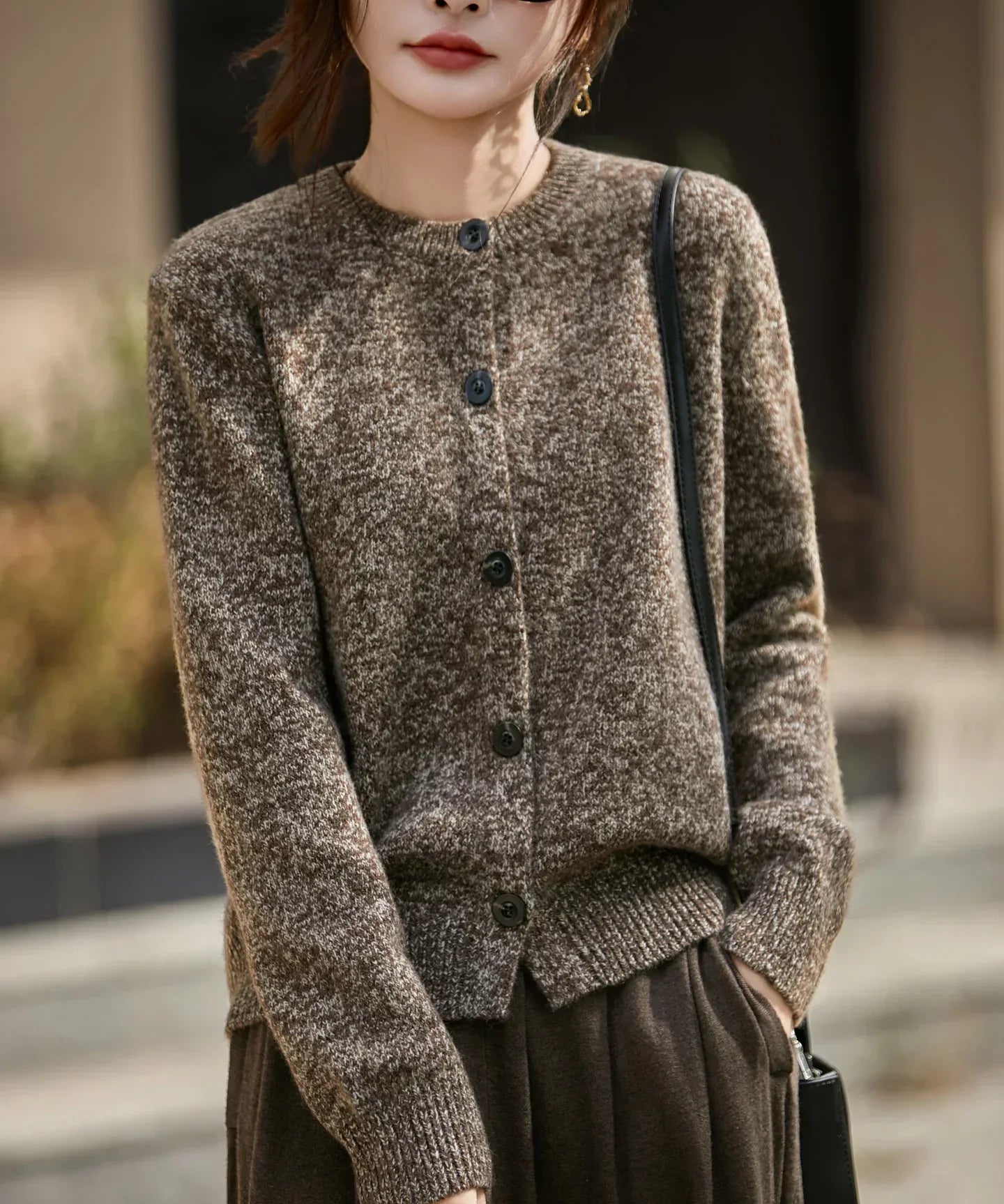 Cardigan din Amestec de Alpaca Gros