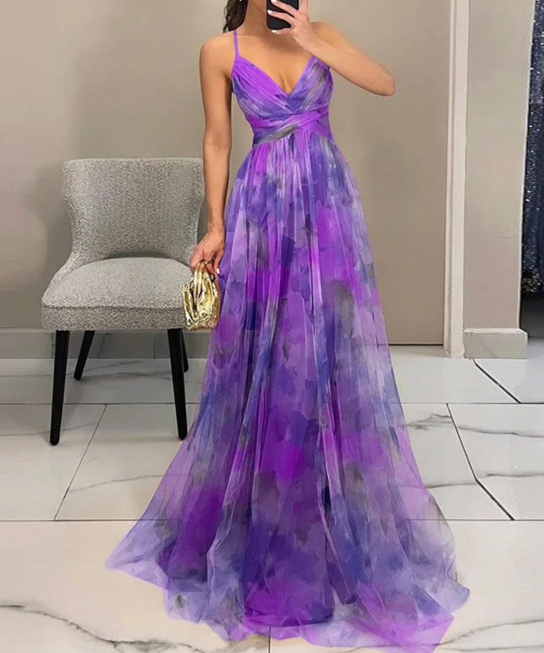 Giselle | Rochie maxi cu model floral