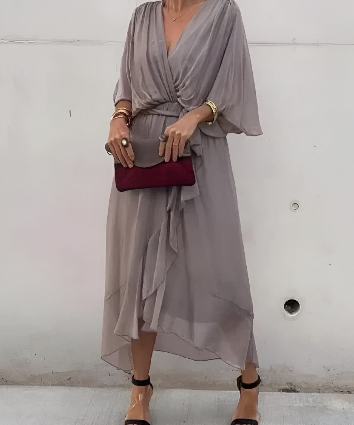 Aurora | Rochie midi din șifon